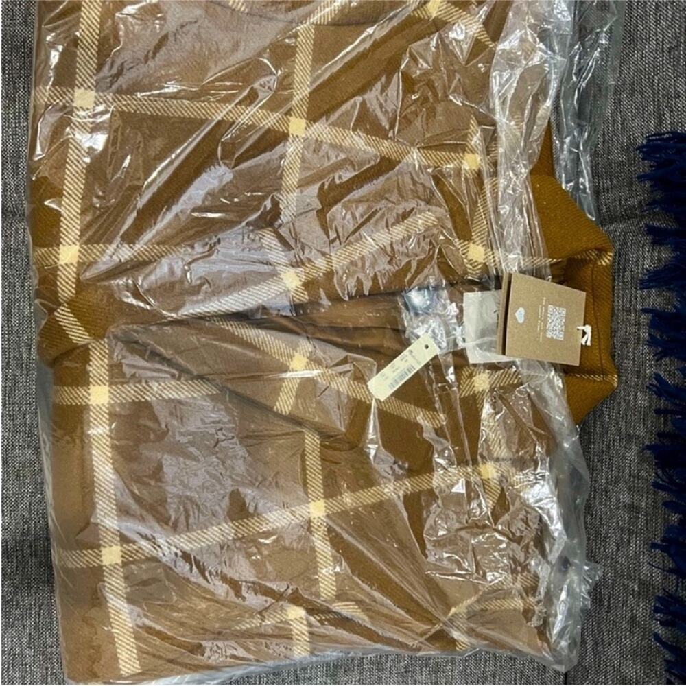 NEW! Madewell Windowpane coat brown plaid size XS elmcourt window pane - Picture 11 of 15